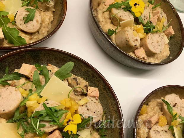Risotto morilles & boudin blanc truffé, foie gras