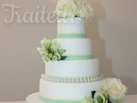 Wedding cake blanc/vert