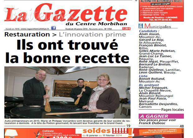 APG à la une de la Gazette-24-01-2014