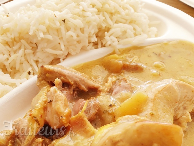 Fricassée de poulet fermier à l'ancienne et riz de camargue