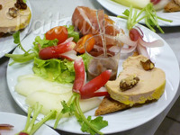 crudités et foie gras