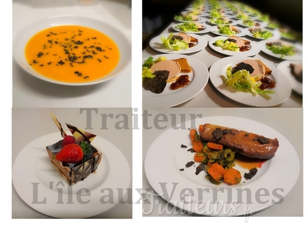 Potage, entrée, plat et dessert