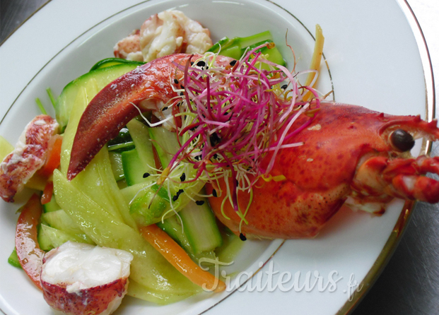 homard et légumes