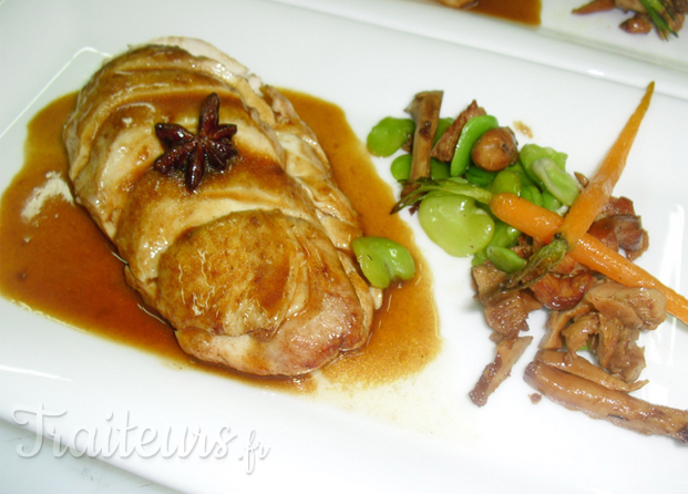 viande et petits légumes