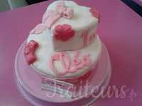 Gateau 3D Noeuds Roses