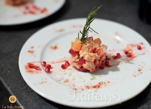 Tartare de saumon aux fraises