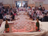 preparation cascade de champagne (mariage)