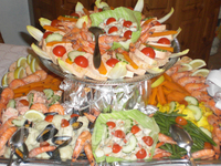 crudités et poissons