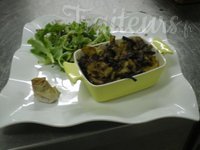 Parmentier de confit de canard, purée aux cèpes