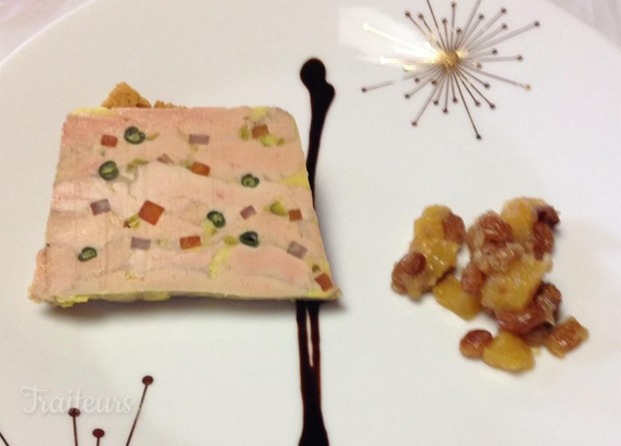 Nougat de foie gras et Chutney d'ananas