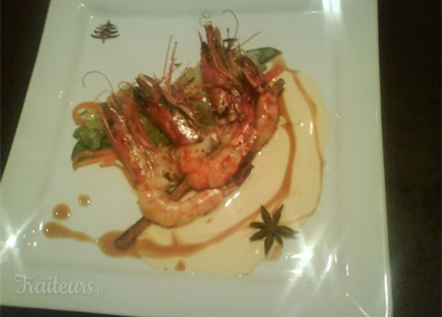 Brochette de gambas