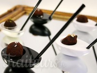 Truffes au chocolat et éclats de coco