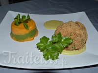Filet mignon de veau, duo de purée de légumes oubliés et sa sauce fèves