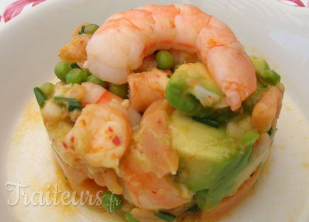 Coupe fraîche avocat et crevettes