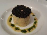Dariole de soles, farcie au poisson et caviar