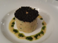 Dariole de soles, farcie au poisson et caviar