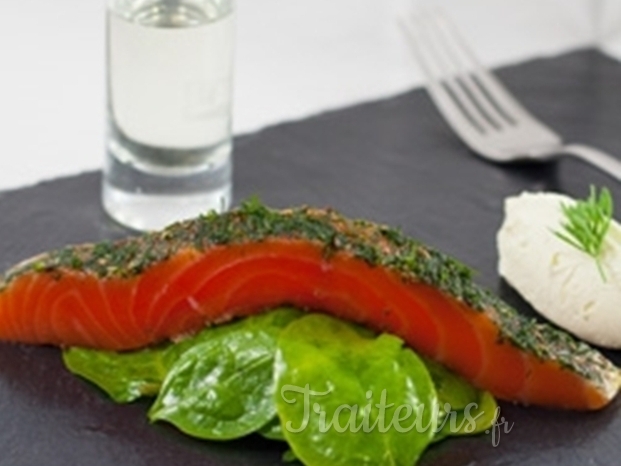 Gravlax de saumon crèmeux au wasabi