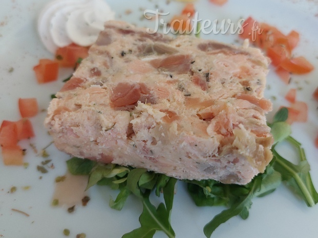 Rillette de saumon maison et sa crème à l'aneth